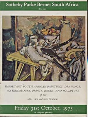 Sothebys October 1975 Important South African Paintings, Drawings, Watercolours