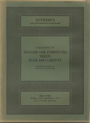 Sothebys September 1977 English Oak Furniture, Treen, Rugs and Carpets