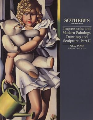 Seller image for Sothebys May 1992 Impressionist & Modern Paintings, Drawings, Sculpture, Part II for sale by thecatalogstarcom Ltd