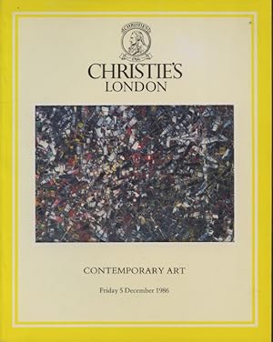 Seller image for Christies December 1986 Contemporary Art for sale by thecatalogstarcom Ltd