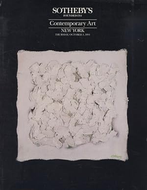 Seller image for Sothebys October 1991 Contemporary Art for sale by thecatalogstarcom Ltd