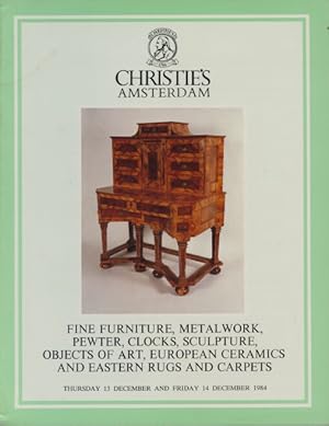 Christies December 1984 Fine Furniture, Metalwork, Pewter, Clocks, WoA, Ceramics