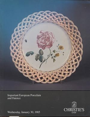 Christies January 1985 Important European Porcelain and Faience