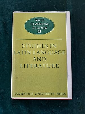 Image du vendeur pour Yale Classical Studies, Volume XXIII, Studies in Latin Language and Literature, By various contributors: Particularum quarundam uarietas prae and pro; Greek Poetry in Cicero's prose writing; A new look at the manuscript tradition of Catullus; Towards a fresh interpretation of Horace Carm; Tibullus: Elegy; Notes on Livy; Structure and meaning in the prologues of Tacitus; The Tacitican Germanicus; Juvenal's 'Patchwork' satires, Extracts in Latin and footnotes in English and Latin, mis en vente par Crouch Rare Books