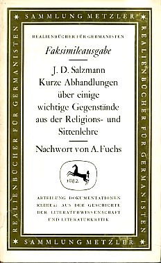 Seller image for Kurze Abhandlungen ber einige wichtige Gegenstnde aus der Religions- und Sittenlehre. Sammlung Metzler 49. for sale by Fundus-Online GbR Borkert Schwarz Zerfa