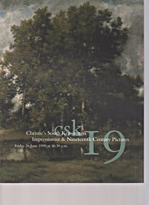 Seller image for Christies 1998 Impressionist & Nineteenth Century Pictures for sale by thecatalogstarcom Ltd
