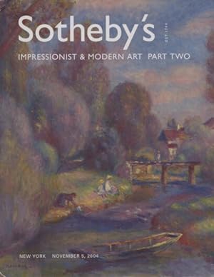 Seller image for Sothebys 2004 Impressionist & Modern Art Part Two for sale by thecatalogstarcom Ltd