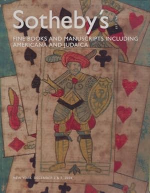 Sothebys 2004 Fine Books & Manuscripts Inc. Americana & Judaica