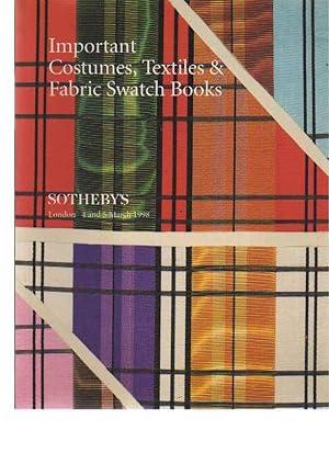 Sothebys 1998 Important Costume, Textiles, Fabric Swatch Books