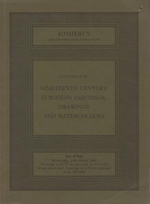 Seller image for Sothebys March 1982 19th C. European Paintings, Drawings, Watercolours for sale by thecatalogstarcom Ltd