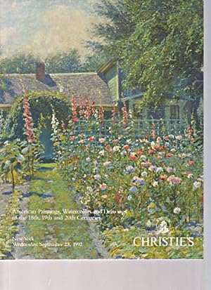 Seller image for Christies 1992 American Paintings Watercolors, 18 - 20th C for sale by thecatalogstarcom Ltd