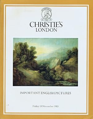 Christies November 1983 Important English Pictures