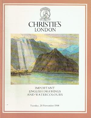 Christies November 1984 Important English Drawings and Watercolours