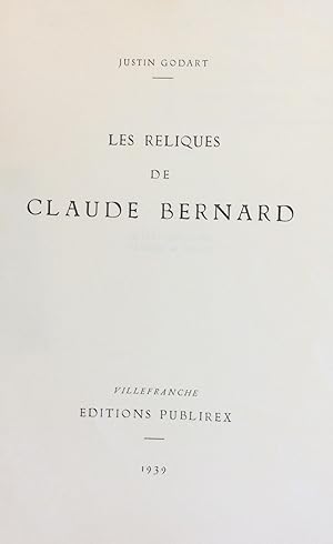 Imagen del vendedor de Les Reliques de Claude Bernard a la venta por Artful Dodger Books