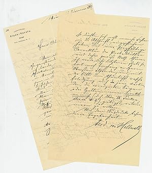 Immagine del venditore per 2 eigenh. Briefe mit U. venduto da Antiquariat INLIBRIS Gilhofer Nfg. GmbH