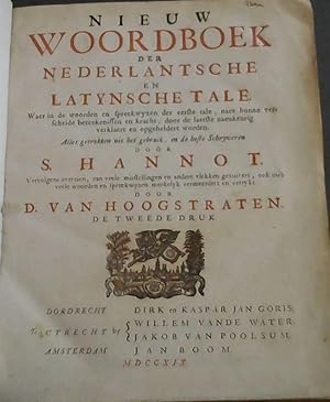 Nieuw Woordboek der Nederlantsche en Latynsche Tale. Waer in de woorden en spreekwyzen der eerste...