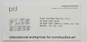 Seller image for Plus Minus: International Workgroup for Constructivist Art (invitation card) for sale by William Allen Word & Image