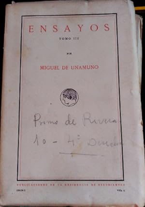 ENSAYOS. TOMO III. PRIMERA EDICION.