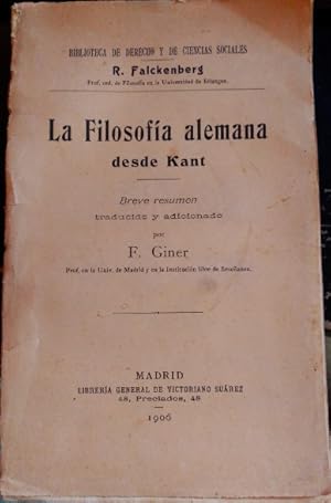 LA FILOSOFIA ALEMANA DESDE KANT.