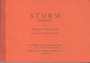 Seller image for Sturm (Tempest9. Deutsch von Karsten Schlike. for sale by Antiquariat Carl Wegner
