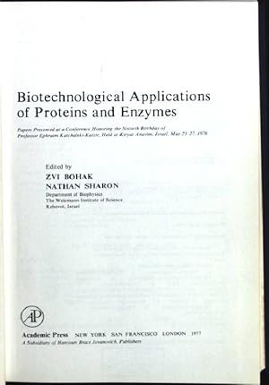 Imagen del vendedor de Biotechnological Applications of Proteins and Enzymes a la venta por books4less (Versandantiquariat Petra Gros GmbH & Co. KG)