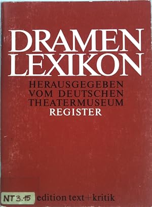 Seller image for Dramenlexikon: Register. for sale by books4less (Versandantiquariat Petra Gros GmbH & Co. KG)