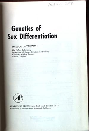 Seller image for Genetics of Sex Differential for sale by books4less (Versandantiquariat Petra Gros GmbH & Co. KG)