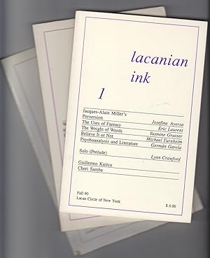 Bild des Verkufers fr Lacanian Ink 1-3 (Fall 90, Winter 91, Spring 91) zum Verkauf von Beasley Books, ABAA, ILAB, MWABA