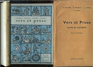 Image du vendeur pour VERS ET PROSE - CLASSE DE QUATRIEME. EN 2 VOLUMES : LIVRE + LIVRE DU PROFESSEUR (FEUILLETS MOBILES). / PROGRAMME 1964. mis en vente par Le-Livre