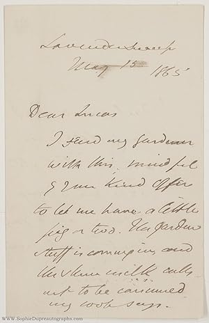 Autograph letter signed to C. Lucas, (Tom, 1817-1880, Dramatist and Editor of 'Punch')