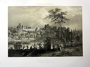 Bild des Verkufers fr Chateau de Chateaubriant" - Chateau de Chateaubriant Bretagne France estampe Lithographie lithograph zum Verkauf von Antiquariat Steffen Vlkel GmbH