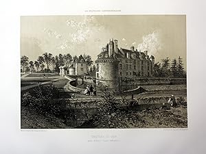 Bild des Verkufers fr Chateau du Vair" - Chateau du Plessis-de-Vair Bretagne France estampe Lithographie lithograph zum Verkauf von Antiquariat Steffen Vlkel GmbH