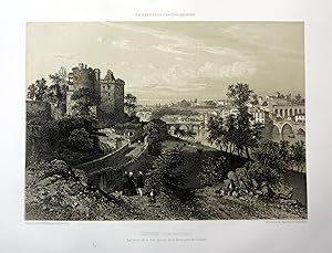 Bild des Verkufers fr Clisson" - Clisson Chateau Sevre Nantaise Bretagne vue France estampe Lithographie lithograph zum Verkauf von Antiquariat Steffen Vlkel GmbH