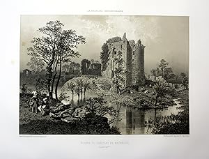 Bild des Verkufers fr Ruines du Chateau de Machecoul" - Chateau de Machecoul Bretagne France estampe Lithographie lithograph zum Verkauf von Antiquariat Steffen Vlkel GmbH