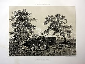 Bild des Verkufers fr La Roche aux Fees" - La Roche-aux-Fees Esse Bretagne France estampe Lithographie lithograph zum Verkauf von Antiquariat Steffen Vlkel GmbH