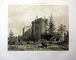 Bild des Verkufers fr Chateau de Montmuran" - Chateau de Montmuran Iffs Bretagne France estampe Lithographie lithograph zum Verkauf von Antiquariat Steffen Vlkel GmbH