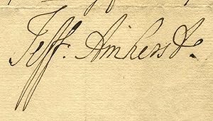 Document signed in 1760 by Jeffrey Amherst while Major General and Commander in Chief of all His ...