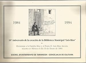 10º ANIVERSARIO DE LA CREACION DE LA BIBLIOTECA MUNICIPAL LUIS RIUS (Homenaje a la Familia Ríus y...