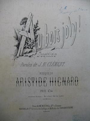 Seller image for HIGNARD Aristide Au Bois Joly Piano Chant ca1865 for sale by partitions-anciennes