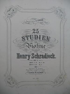 SCHRADIECK Henry 25 Studien Heft 1 Violine Violon XIXe