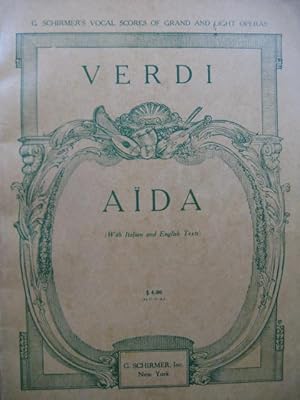 VERDI Giuseppe Aïda Opéra Chant Piano 1925