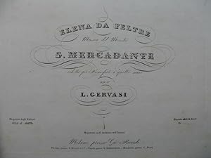 MERCADANTE Saverio Elena da Feltre Sinfonia Opéra Piano 4 mains 1838