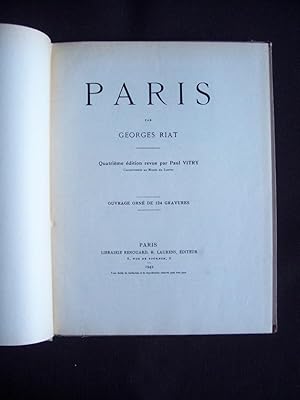 Imagen del vendedor de Paris a la venta por Librairie Ancienne Zalc