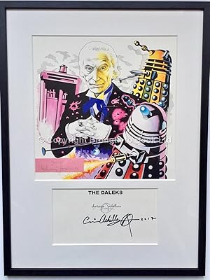 William Hartnell Autograph Doctor Who Framed Artwork Signed Christos Archilleos Target The Daleks