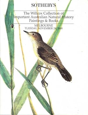 Sotheby's: The Willcox Collection of Important Australian Natural History Paintings and Books; Me...