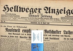 Hellweger Anzeiger und Bote Unnaer Zeitung. Kreisblatt für Unna und die Ämter Unna-Kamen, Frönden...