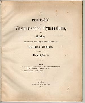 Die neuesten Besprechungen des Rastadter Gesandtenmords. Programm des Vitzthumschen Gymnasiums; b...