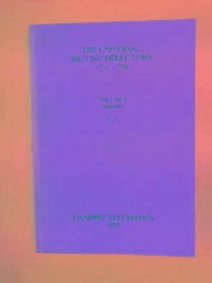 Immagine del venditore per The Universal British Directory 1793-1798, volume 5: Appendix A - Y venduto da Cotswold Internet Books