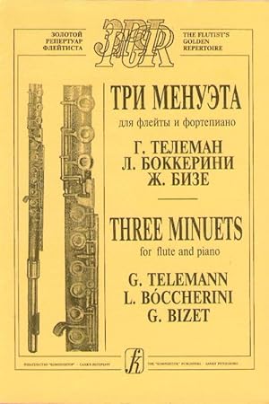 Bild des Verkufers fr Three menuets for flute and piano. zum Verkauf von Ruslania