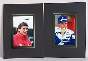 Imagen del vendedor de Flavio Mazzi - Portfolio Ayrton Senna - 14 orig. Farb-Papierabzge ca. 18 x 12 cm aufgezogen auf schwarze Passepartouts + 2 orig. Vintage von Michael Schumacher und Mika Hkkinen / L'ultimo Ayrton - Ayrton Senna / Ayrton Senna - 3 Titel a la venta por Verlag IL Kunst, Literatur & Antiquariat